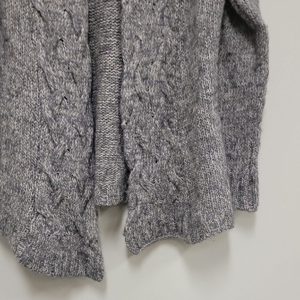Italian Alpaca Blend Knit Neutral Cable Knit Cardigan Sweater - Picture 5 of 15